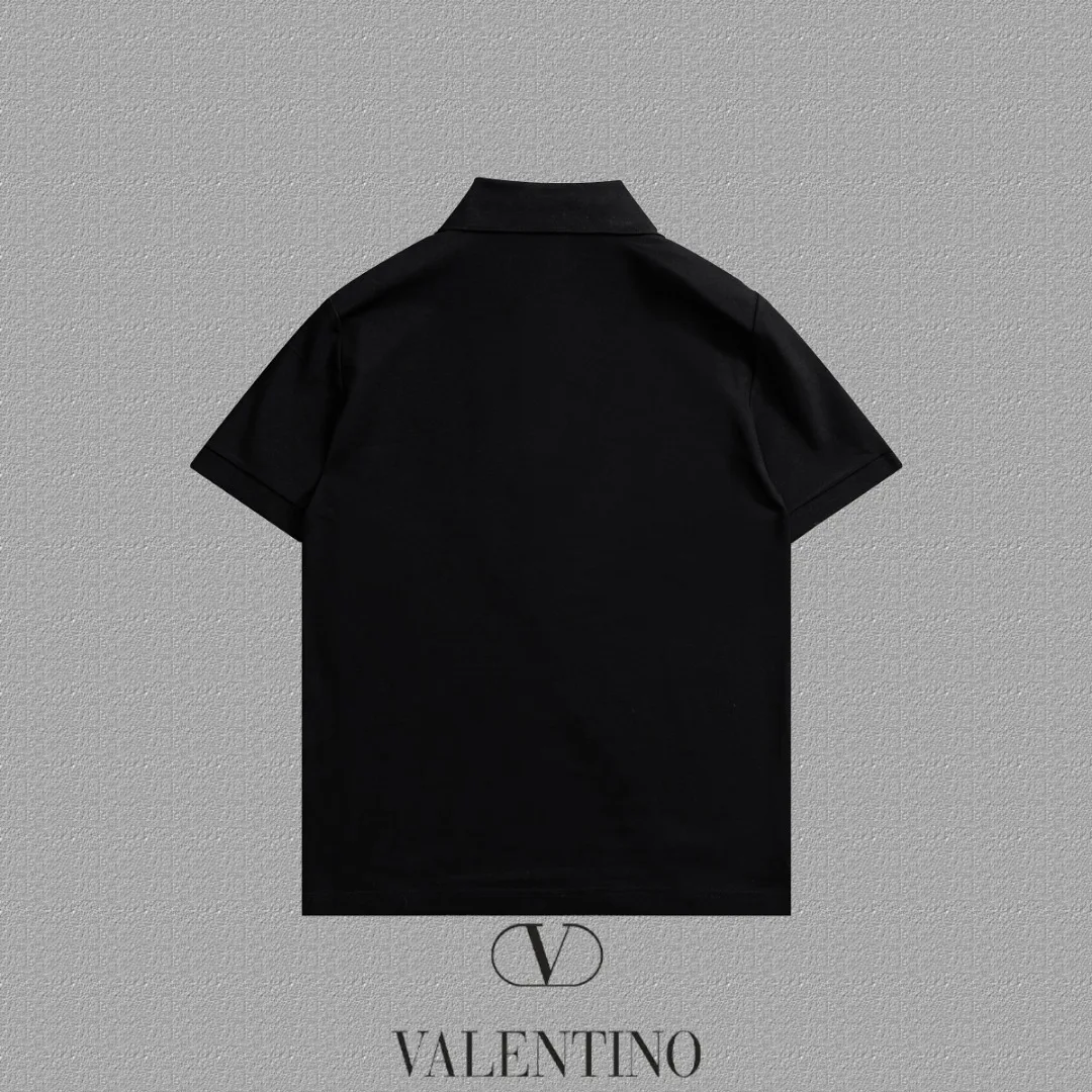 P100✨🔥 [VALENTINO] 2026FW short-sleeved lapel polo shirt Color: Black White Size: S-XXL